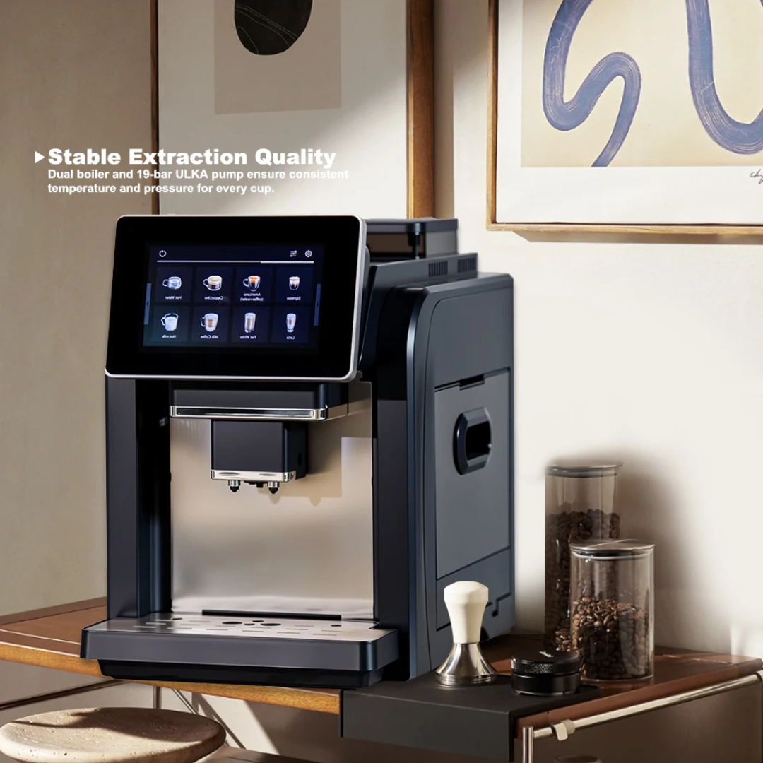 Machine à Café Expresso Automatique – 19 Bars avec Écran Tactile 7″